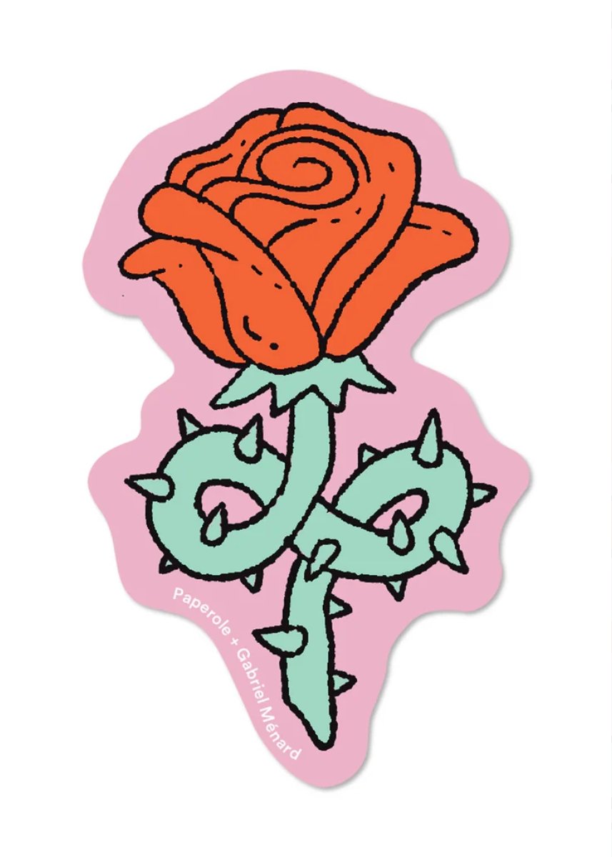 Autocollant Rose Paperole - Ex - voto