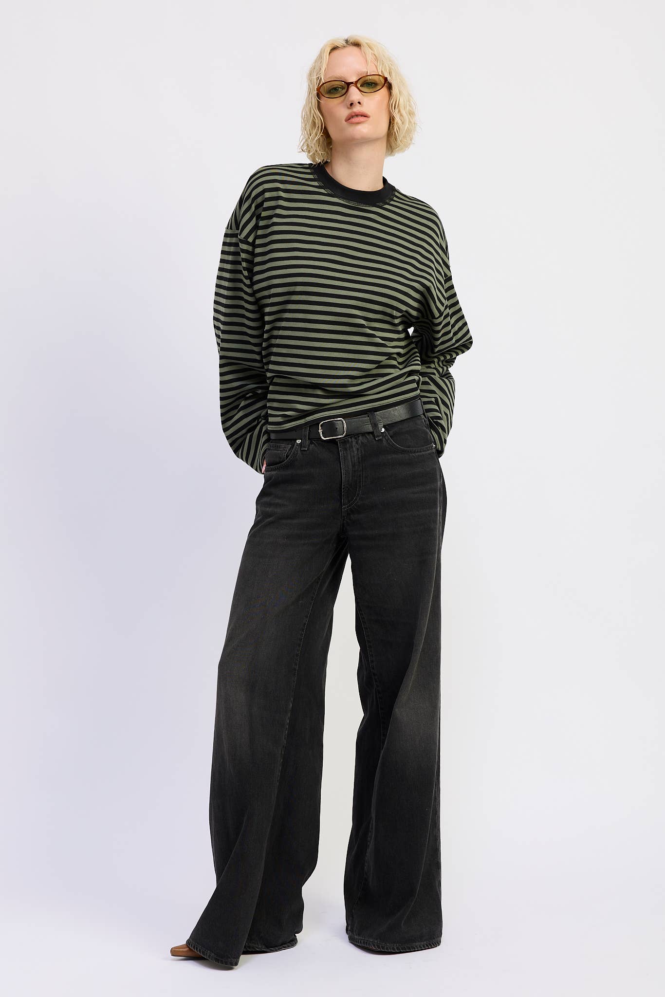 EP Blue and Brown Stripes Top 