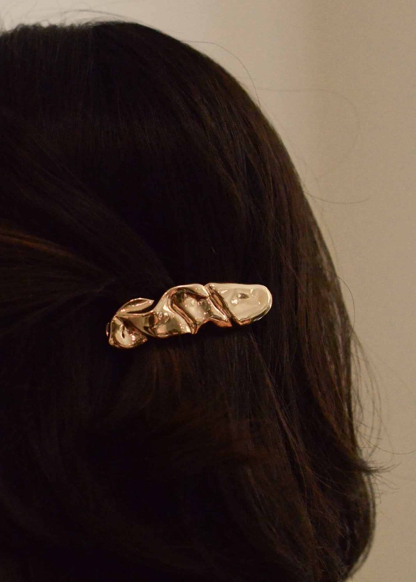 Barrette Texturée Dorée Nar&#39;sha