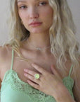 Bague Ajustable Terra Argent Prehnite Adda Studio - Ex-voto