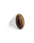 Bague Sol Twenty Compass Oeil de Tigre et Argent - Ex-voto