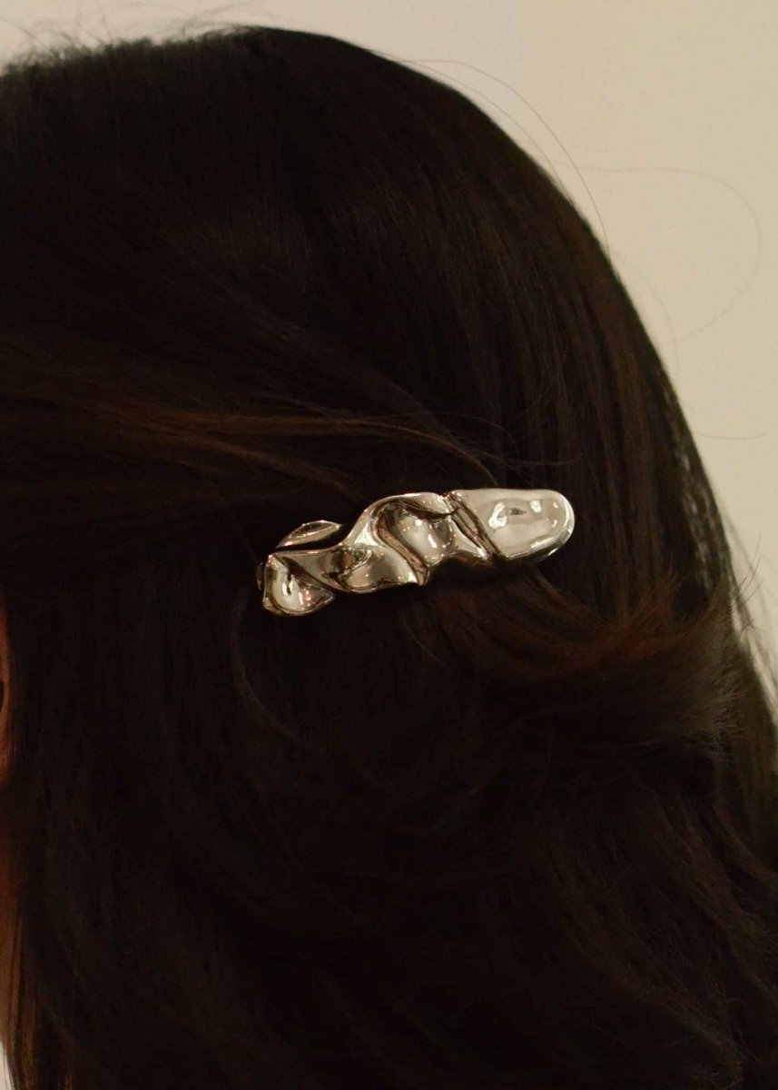 Barrette Texturée Argent Nar'sha - Ex - voto
