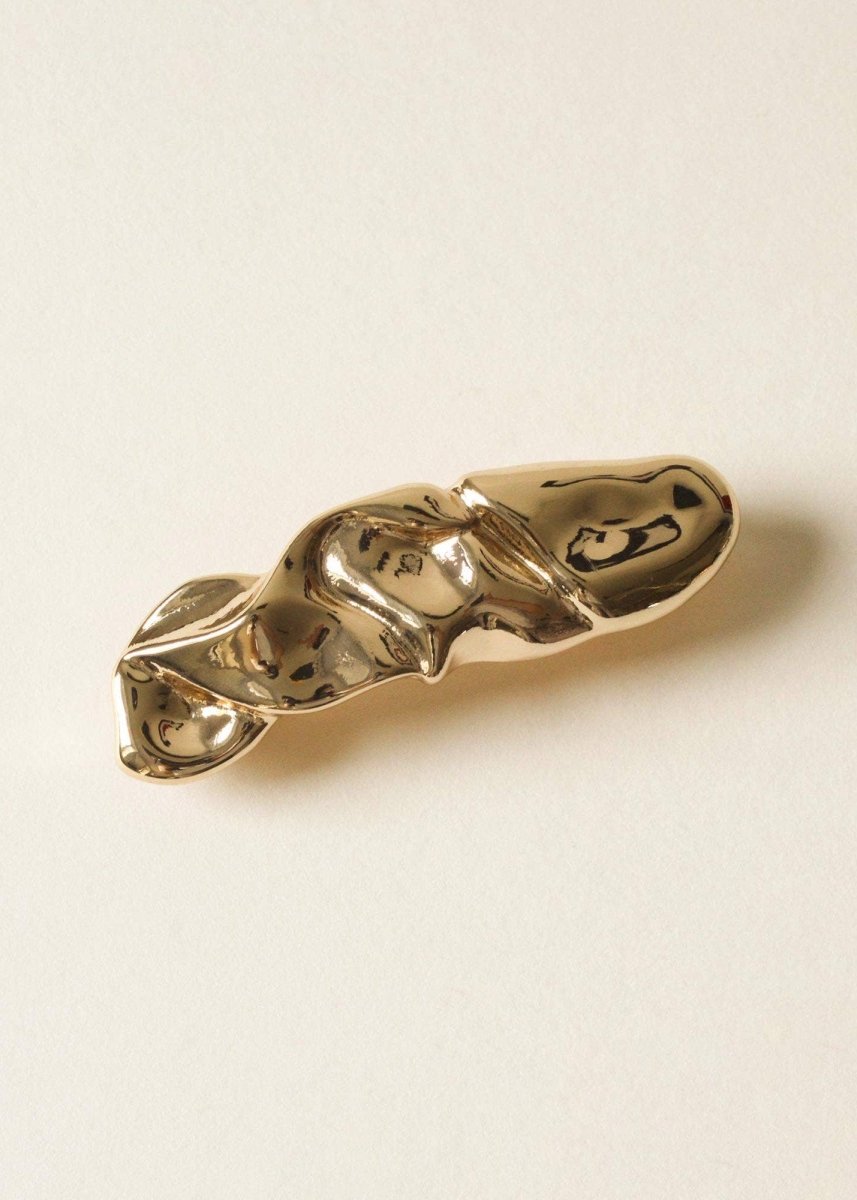 Barrette Texturée Dorée Nar'sha - Ex - voto
