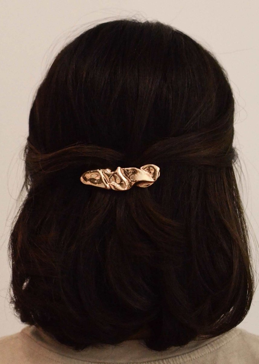 Barrette Texturée Dorée Nar'sha - Ex - voto