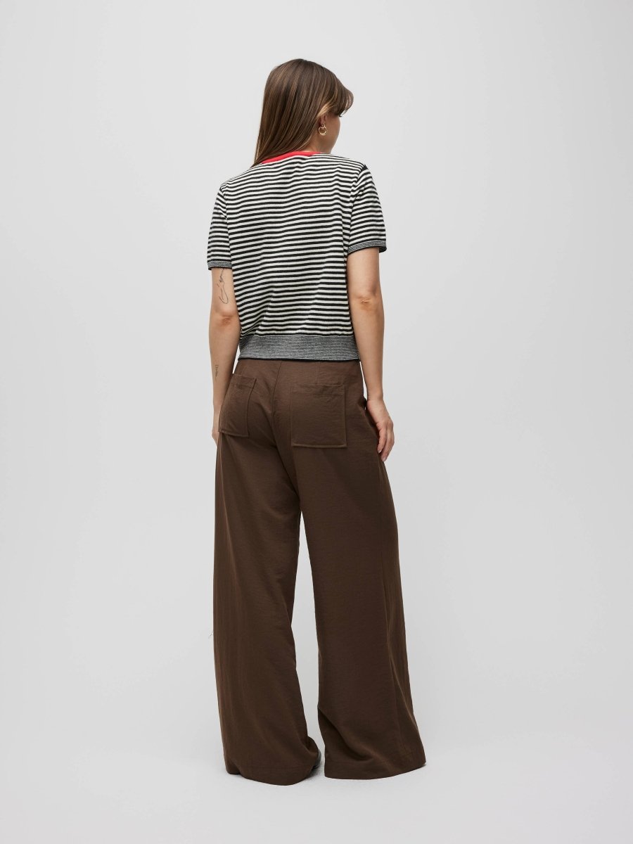 Blouse Faye Rayures Noires, Blanches et Rouges All Row - Ex - voto