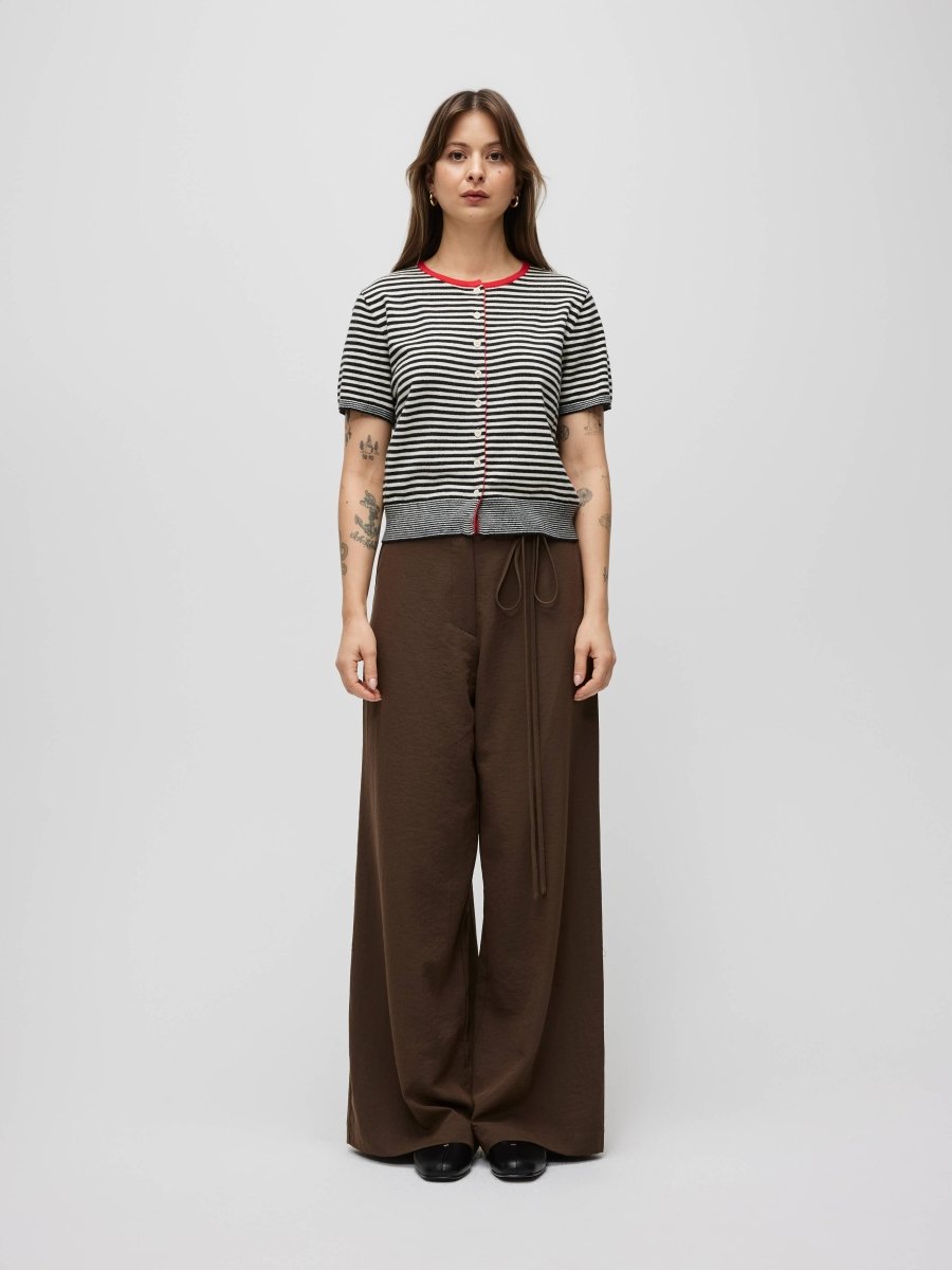 Blouse Faye Rayures Noires, Blanches et Rouges All Row - Ex - voto