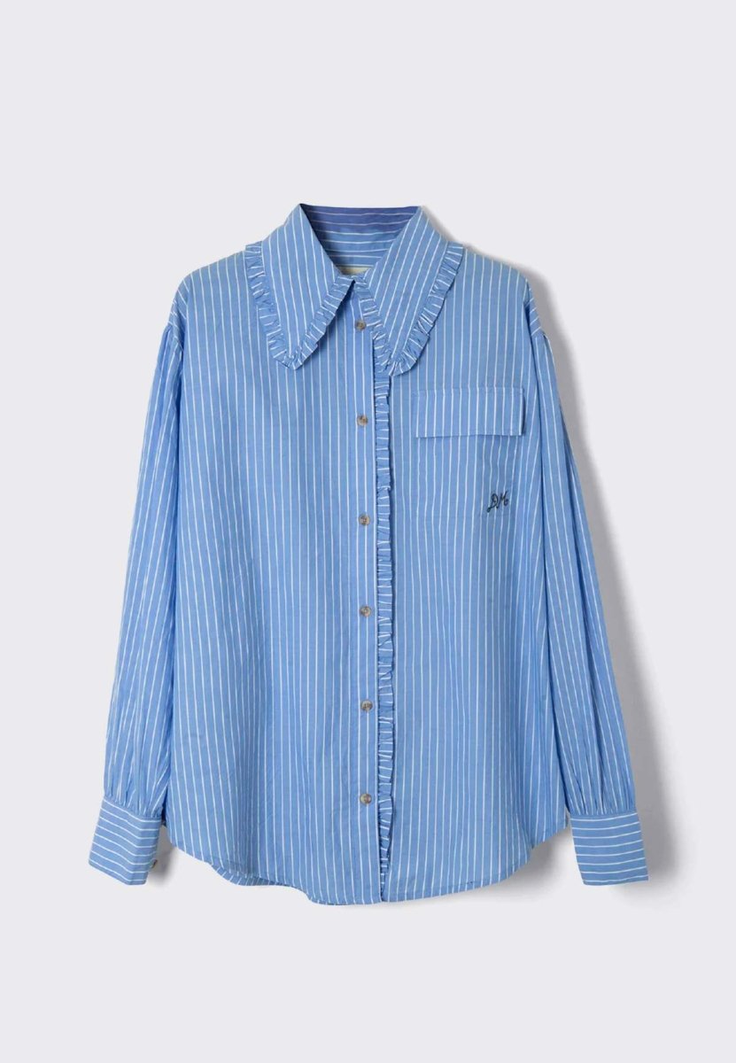 Blouse Kendall Ruffle Bleue Damson Madder - Ex-voto