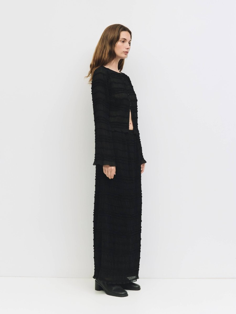 Blouse Noire Texturée Mindy All Row - Ex - voto