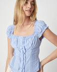 Blouse Raina Bleue All Row - Ex - voto
