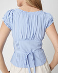 Blouse Raina Bleue All Row - Ex - voto