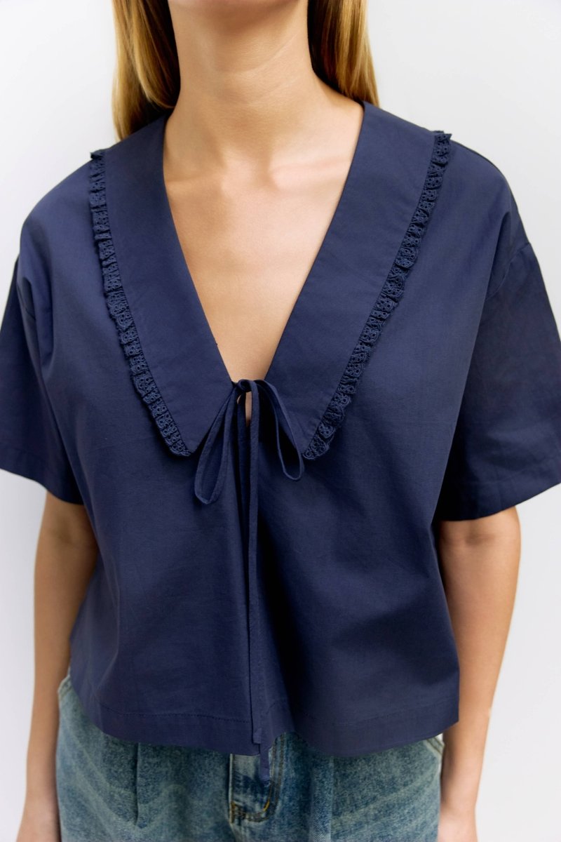 Blouse Roseanne Marine Mod Ref - Ex - voto