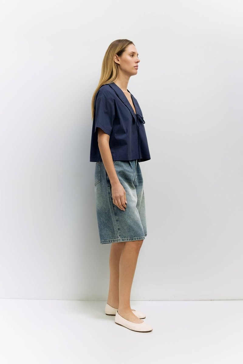 Blouse Roseanne Marine Mod Ref - Ex - voto