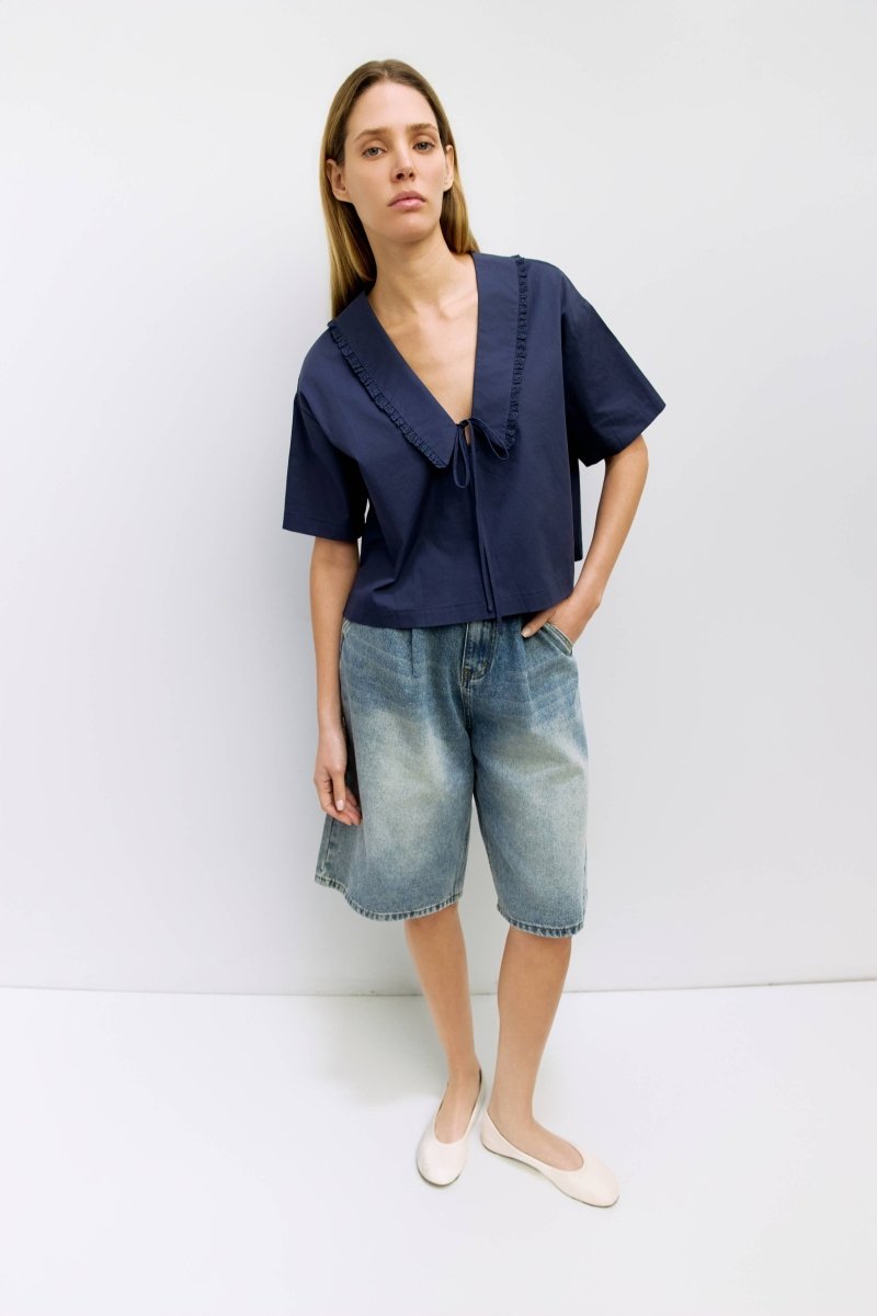 Blouse Roseanne Marine Mod Ref - Ex - voto