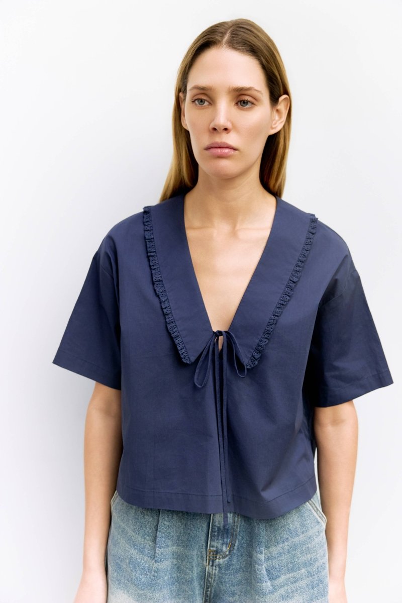 Blouse Roseanne Marine Mod Ref - Ex - voto