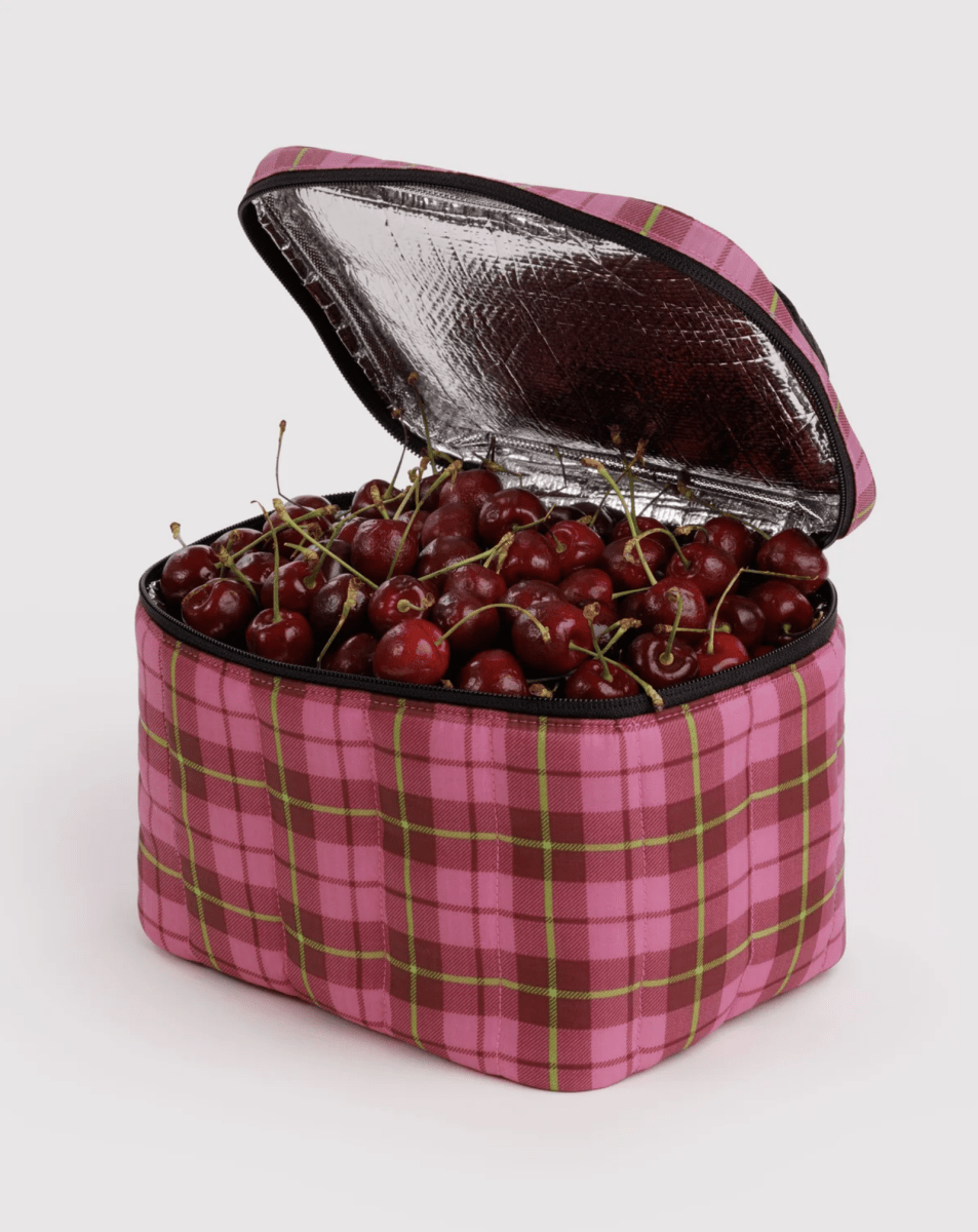 Boîte à Lunch Puffy Baggu Azalea Pink Tartan - Ex-voto