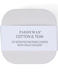 Boîte Cube Encens Paddywax – Crème : Cotton & Teak - Ex - voto