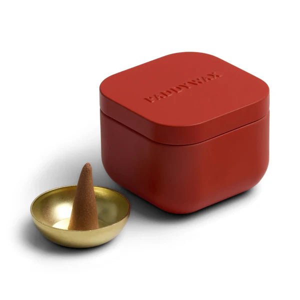 Boîte Cube Encens Paddywax – Rouge : Safran et Rose - Ex - voto