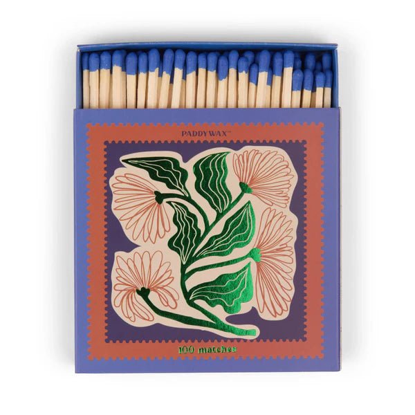 Boîte d'Allumettes Paddywax Cobalt Floral - Ex - voto