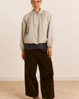 Bomber Léger Lailah Gingham Gris Damson Madder - Ex-voto