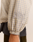 Bomber Léger Lailah Gingham Gris Damson Madder - Ex-voto