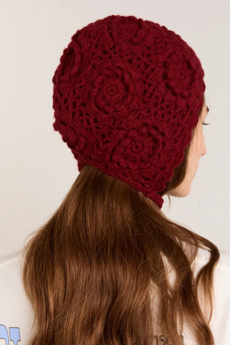 Bonnet Crochet Bourgogne Damson Madder - Ex - voto