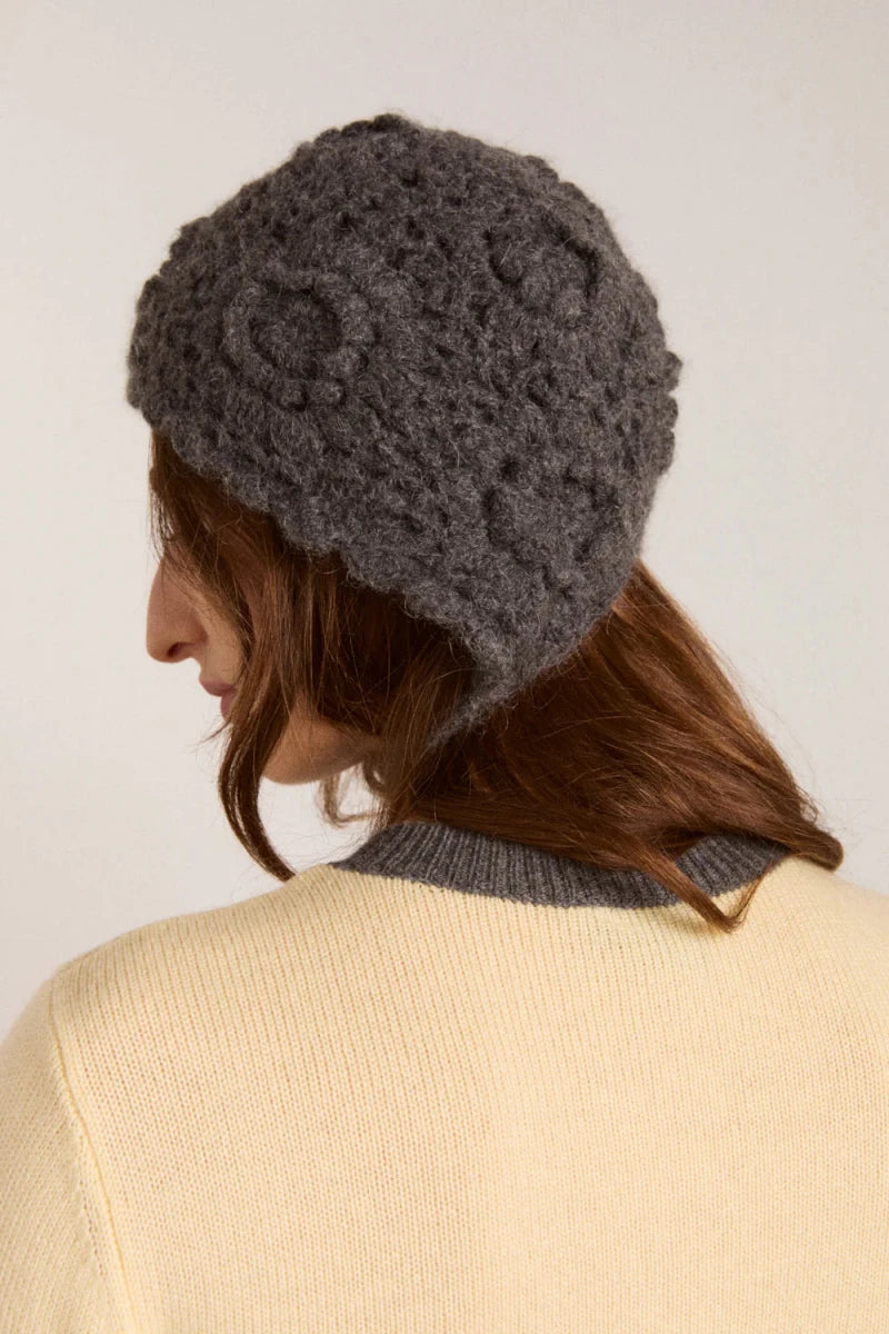 Bonnet Crochet Gris Damson Madder - Ex - voto