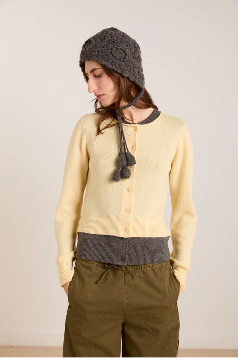 Bonnet Crochet Gris Damson Madder - Ex - voto