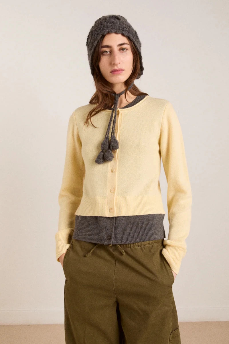 Bonnet Crochet Gris Damson Madder - Ex - voto