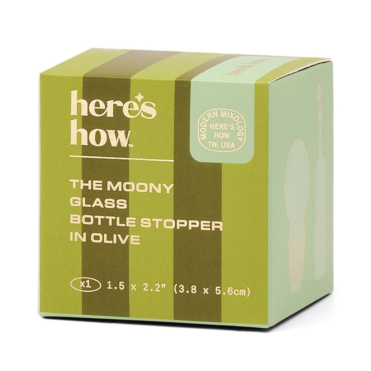 Bouchon en Verre Moony Vert Olive Here's How - Ex - voto