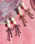 Sunnie Creative Pearls & Bows Earrings (Golden or Silver)