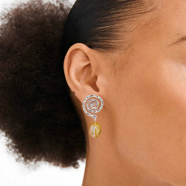 Boucles d'Oreilles avec Billes Still Pilgrim (Or et Brun ou Argent et Jaune) - Ex-voto