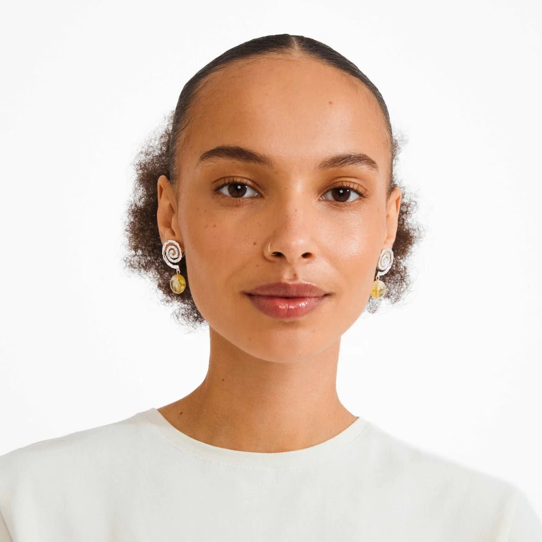 Boucles d'Oreilles avec Billes Still Pilgrim (Or et Brun ou Argent et Jaune) - Ex-voto