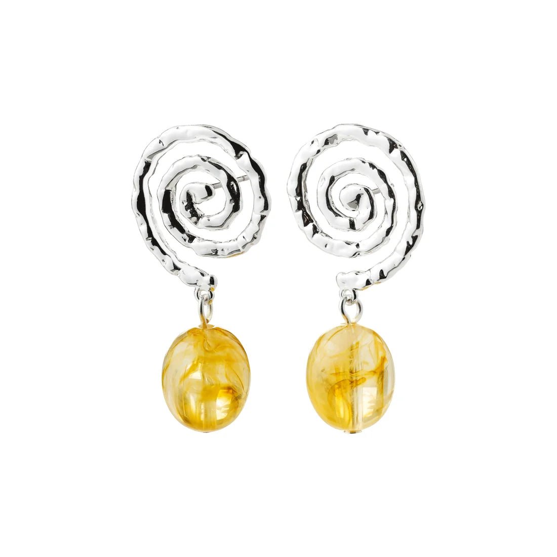 Boucles d'Oreilles avec Billes Still Pilgrim (Or et Brun ou Argent et Jaune) - Ex-voto