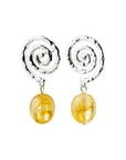 Boucles d'Oreilles avec Billes Still Pilgrim (Or et Brun ou Argent et Jaune) - Ex-voto