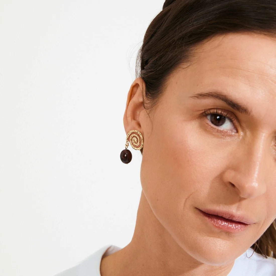 Boucles d'Oreilles avec Billes Still Pilgrim (Or et Brun ou Argent et Jaune) - Ex-voto