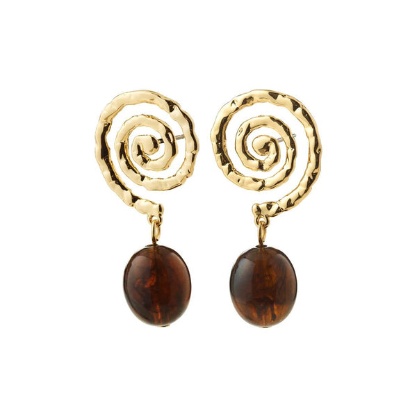 Boucles d'Oreilles avec Billes Still Pilgrim (Or et Brun ou Argent et Jaune) - Ex-voto