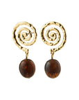 Boucles d'Oreilles avec Billes Still Pilgrim (Or et Brun ou Argent et Jaune) - Ex-voto