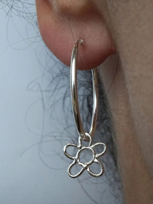 Boucles d'oreilles Créoles Fleurs Marmo - Ex - voto