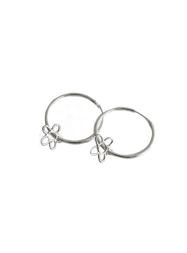 Boucles d'oreilles Créoles Fleurs Marmo - Ex - voto