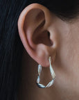 Boucles d'Oreilles Grands Hoops Filé Argent Sarah Bijoux - Ex-voto