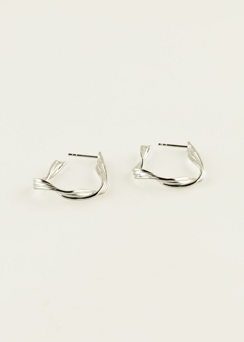Boucles d'Oreilles Grands Hoops Filé Argent Sarah Bijoux - Ex-voto
