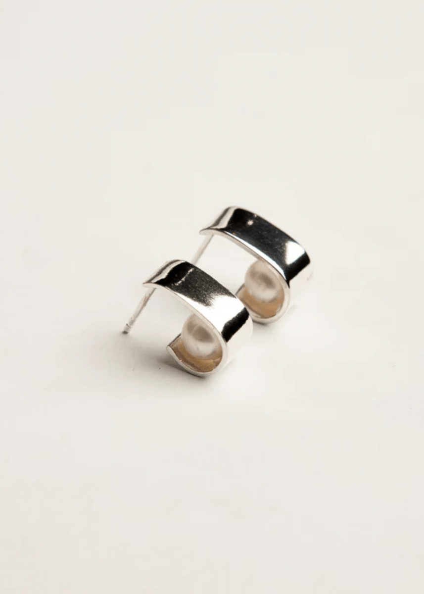 Boucles d'Oreilles Hoops Perle Cachée Argent Sarah Bijoux - Ex - voto