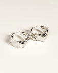 Boucles d'oreilles Moyens Hoops Étoffe Argent Sarah Bijoux - Ex - voto