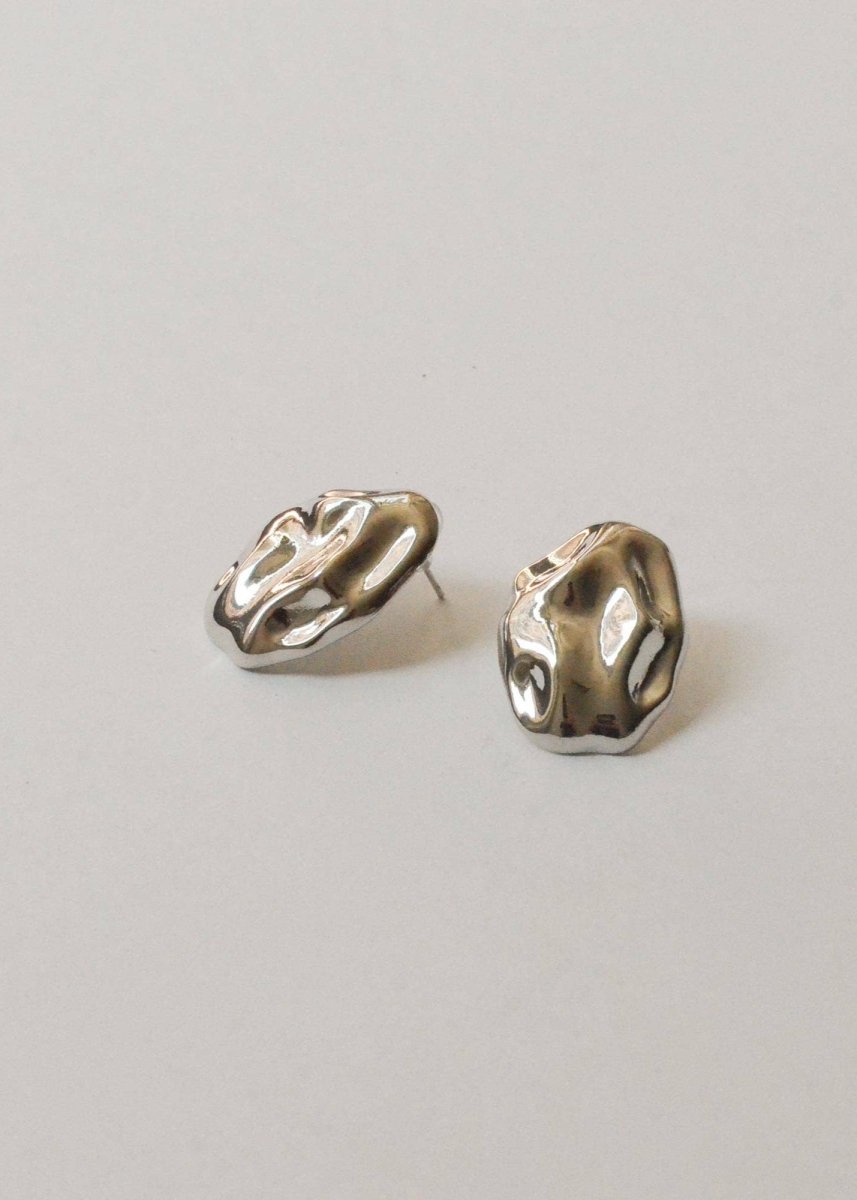 Boucles d'Oreilles Ovales Texturées Argent Nar'sha - Ex - voto