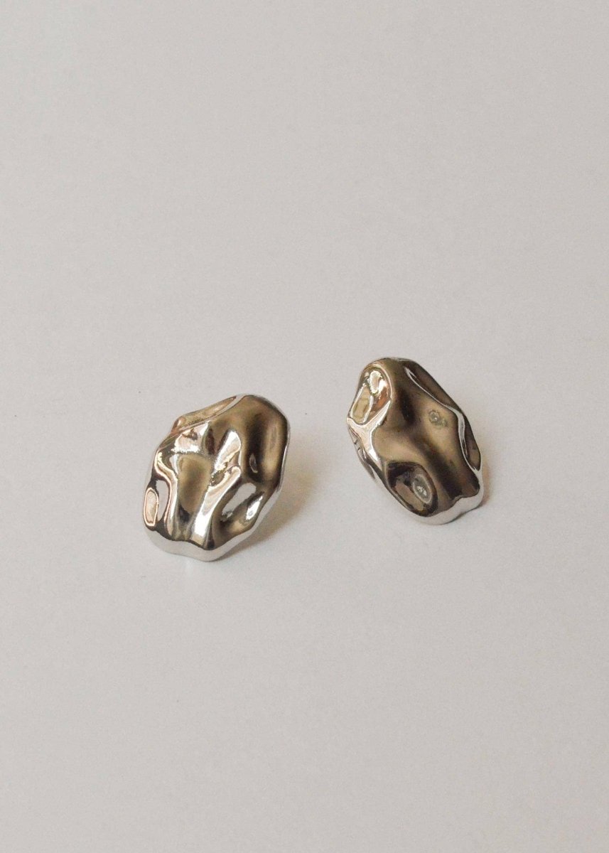 Boucles d'Oreilles Ovales Texturées Argent Nar'sha - Ex - voto