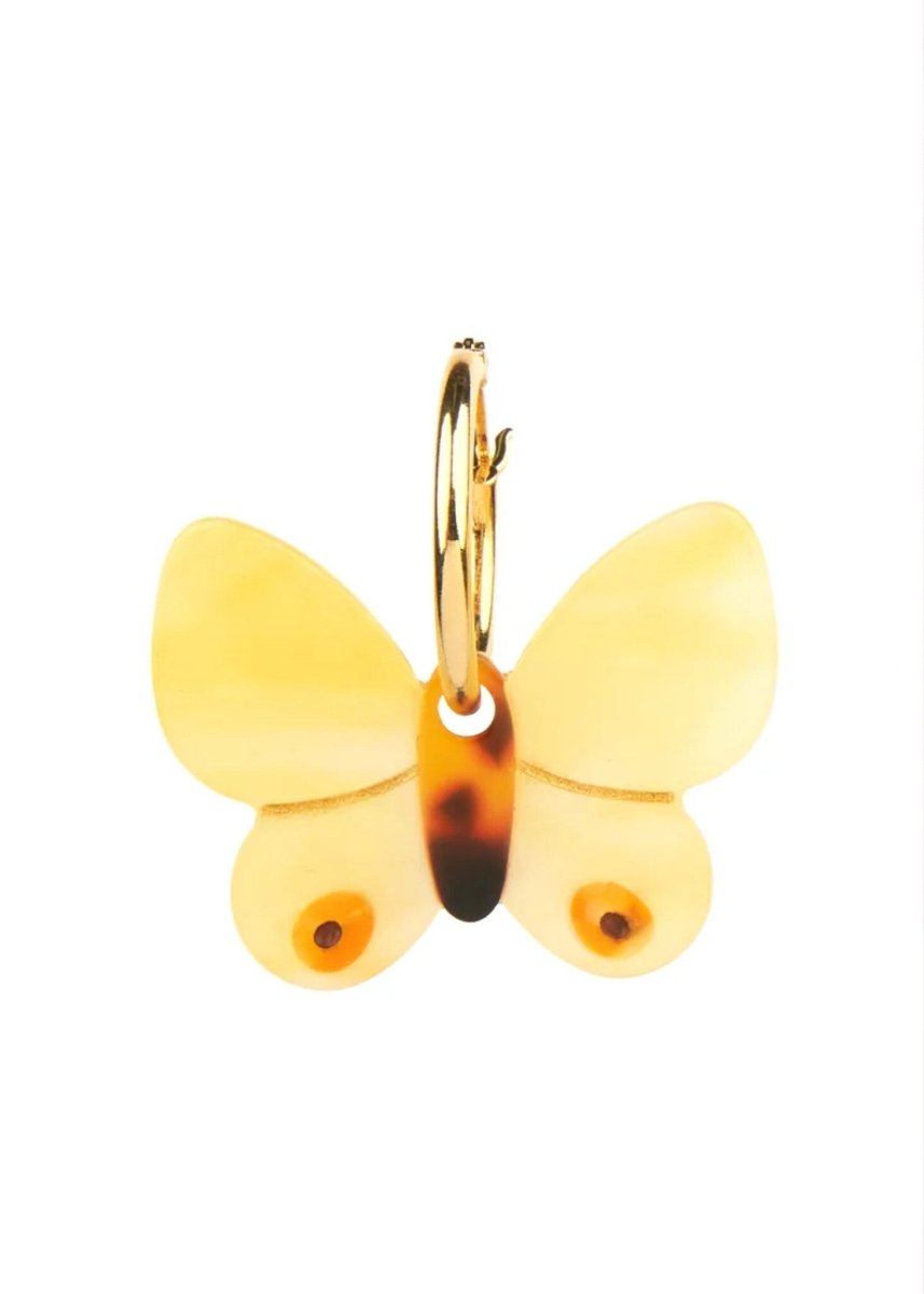 Boucles d&#39;oreilles Papillon Jaune Coucou Suzette - Ex - voto