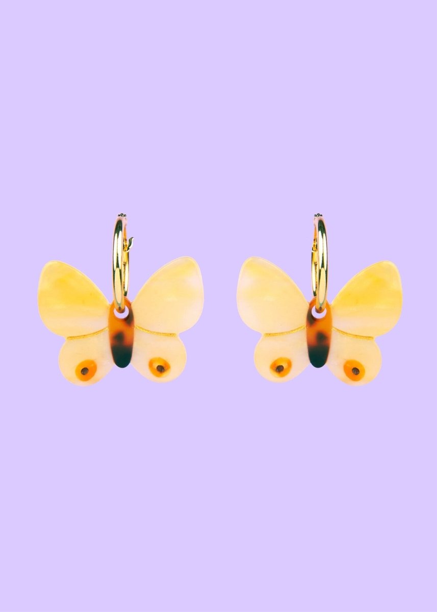 Boucles d'oreilles Papillon Jaune Coucou Suzette - Ex - voto