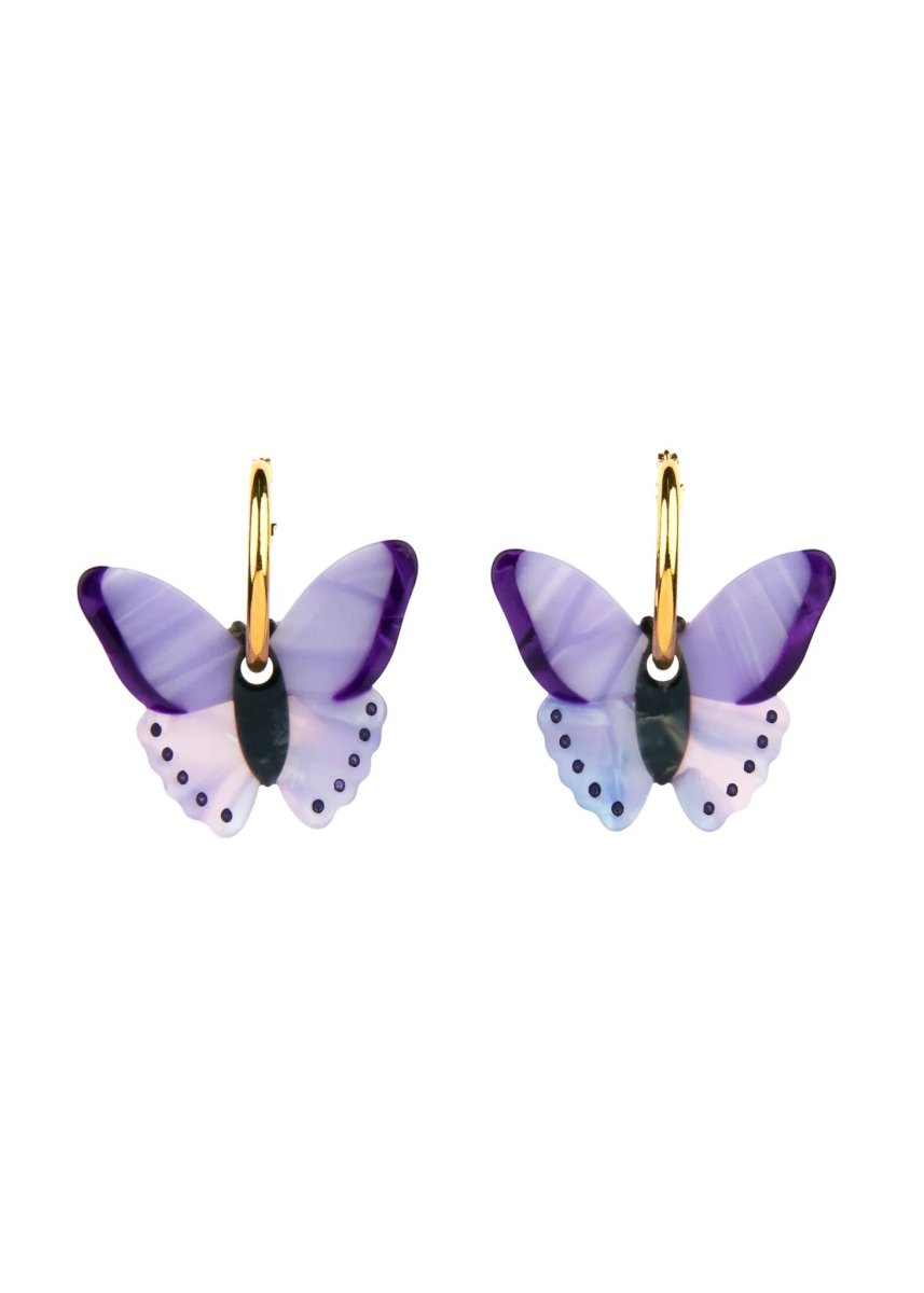 Boucles d'oreilles Papillon Mauve Coucou Suzette - Ex - voto
