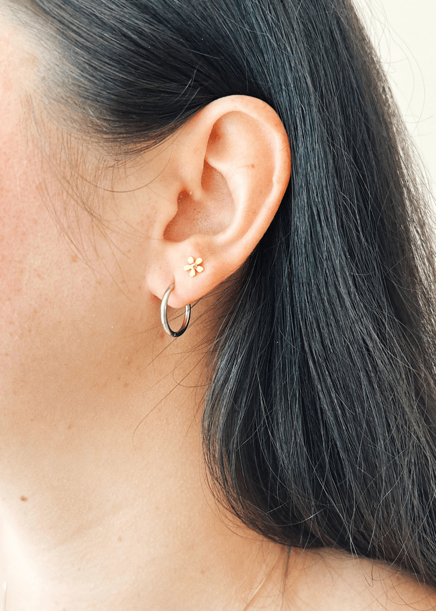 Boucles d'oreilles Petits Hoops Argent Horace - Ex - voto