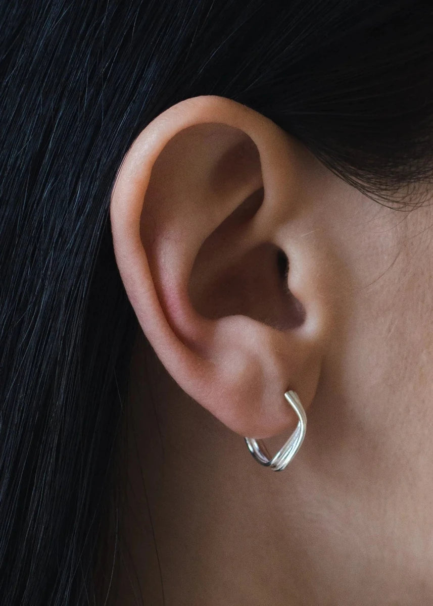 Boucles d'Oreilles Petits Hoops Filé Argent Sarah Bijoux - Ex-voto